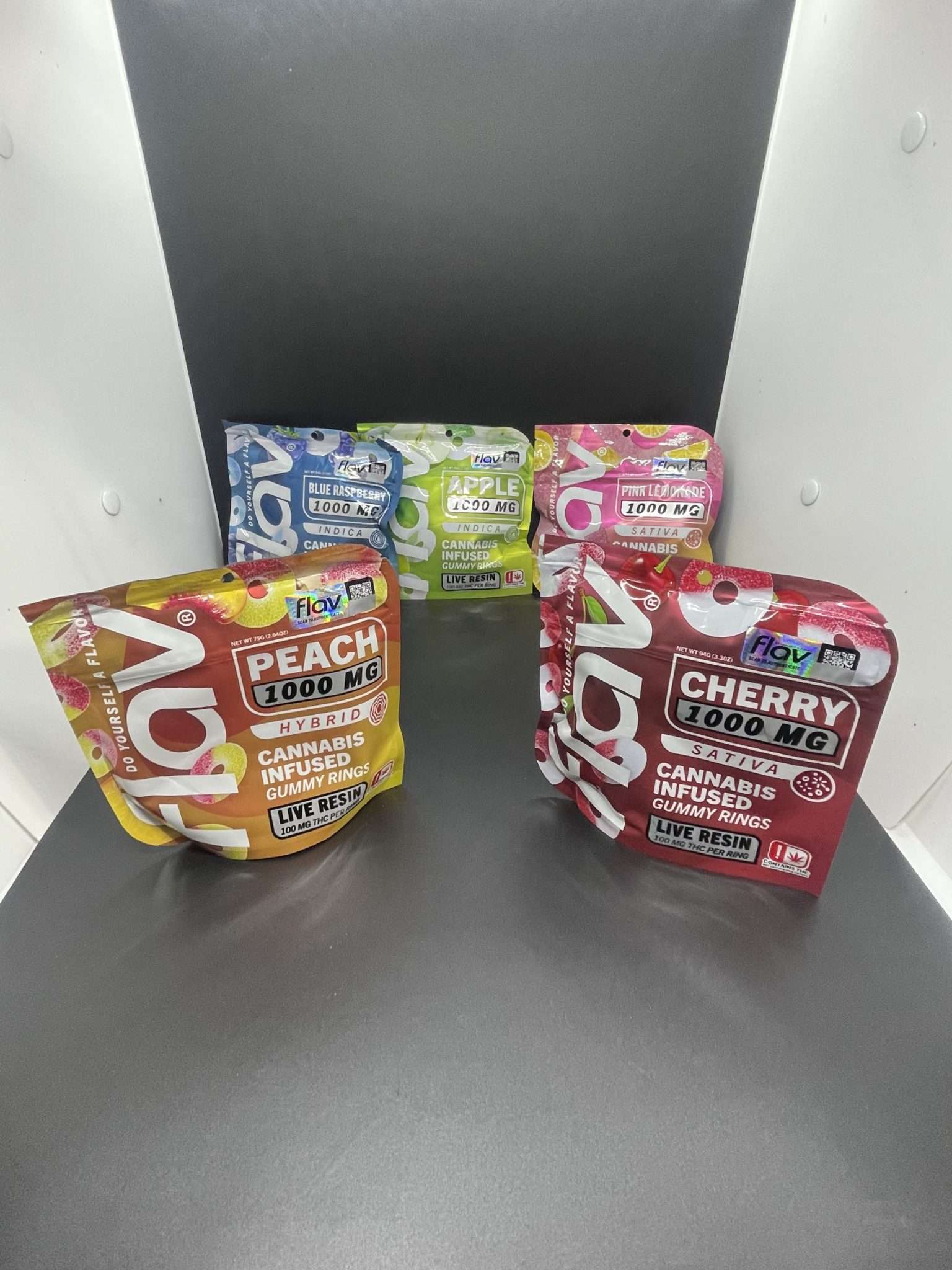 Flav 1000mg Live Resin Cannabis Infused Gummies Rings On Sale Green