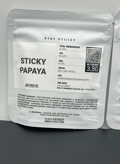 STICKY PAPAYA 3.5g (STIIIZY )INDICA 31%THC