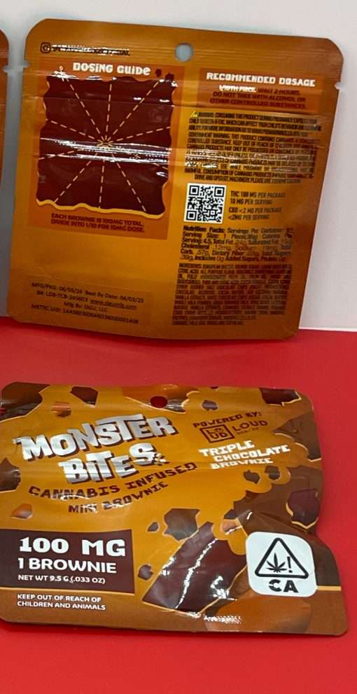 MONSTER BITES BY LOUD 🔥🔥 100mg  MINI BROWNIES on SALE